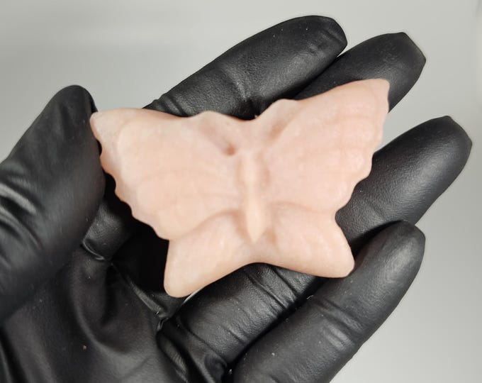 Pink Opal Butterfly Carving