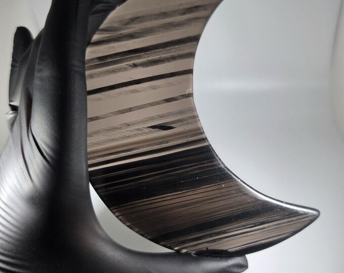 Midnight Lace Obsidian Moon with Stand