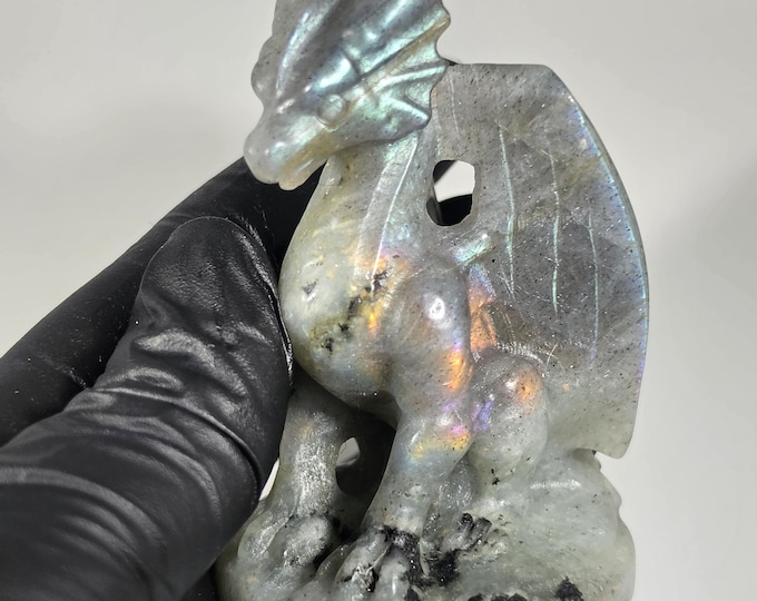 Labradorite Dragon Carving
