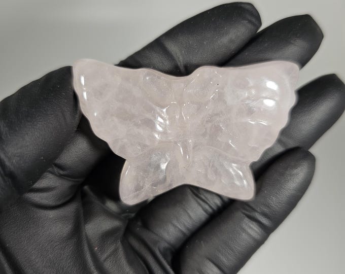 Rose Quartz Butterfly Carving