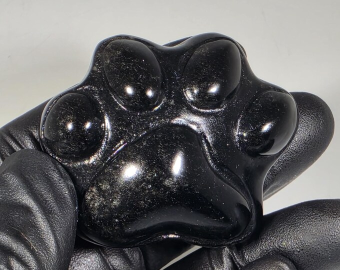 Obsidian Cat Paw Carving 1.6"