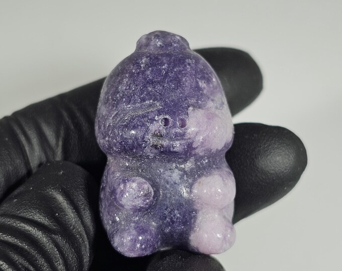 Mini Lepidolite Dinosaur Carving