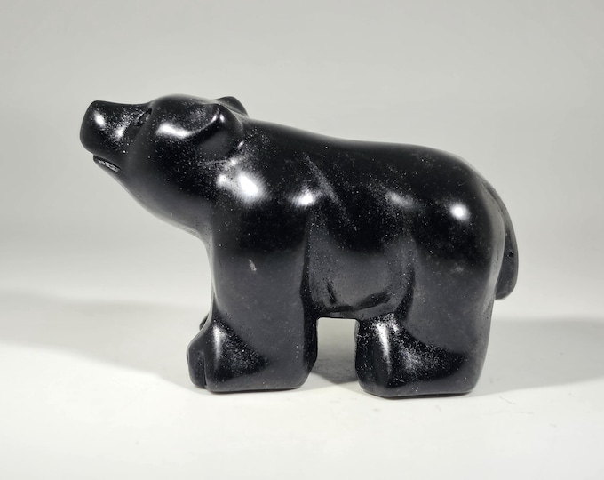Obsidian Bear Carving