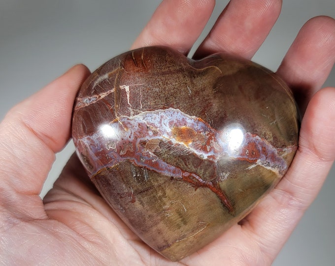 Petrified Wood Heart Carving