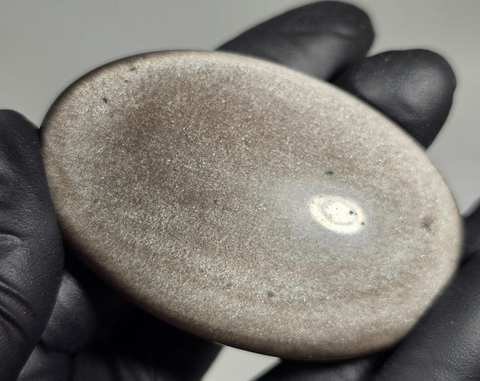 Silver Obsidian Palm Stone