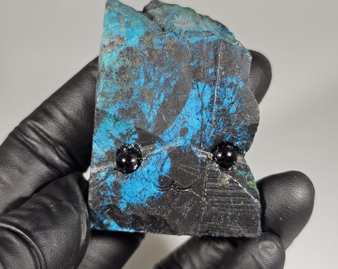 Azurite with Chrysocolla Pet Rock Carving