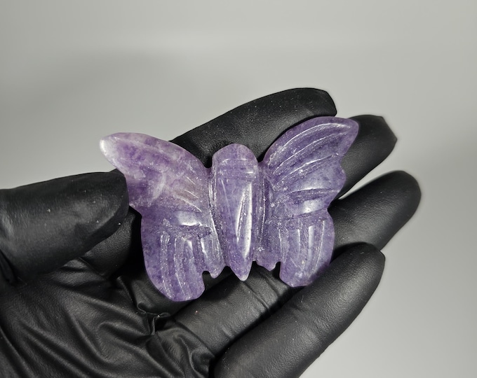 Lepidolite Butterfly Carving