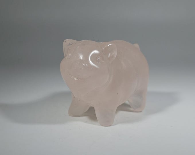 Rose Quartz Pig Carving