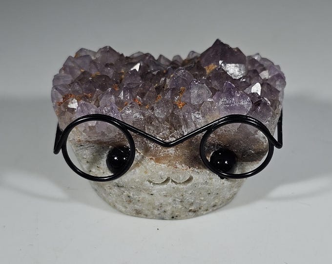 Amethyst Cluster Pet Rock Carving