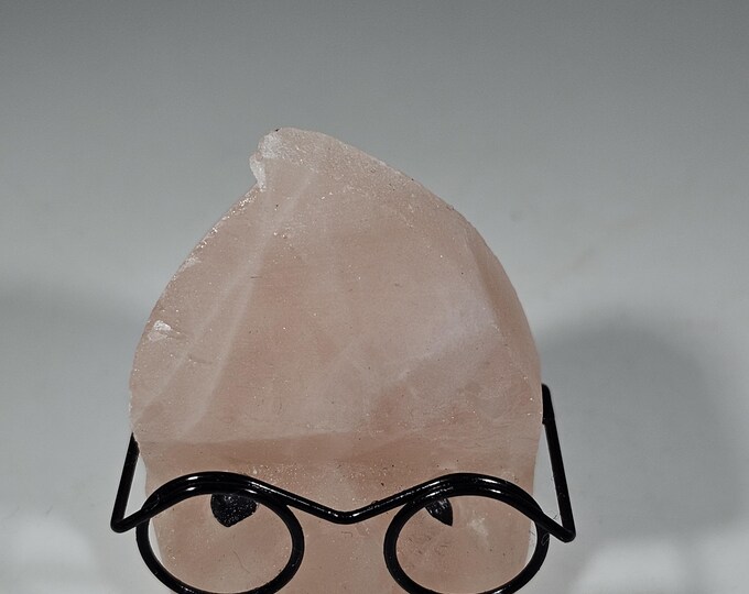 Rose Quartz Pet Rock Carving