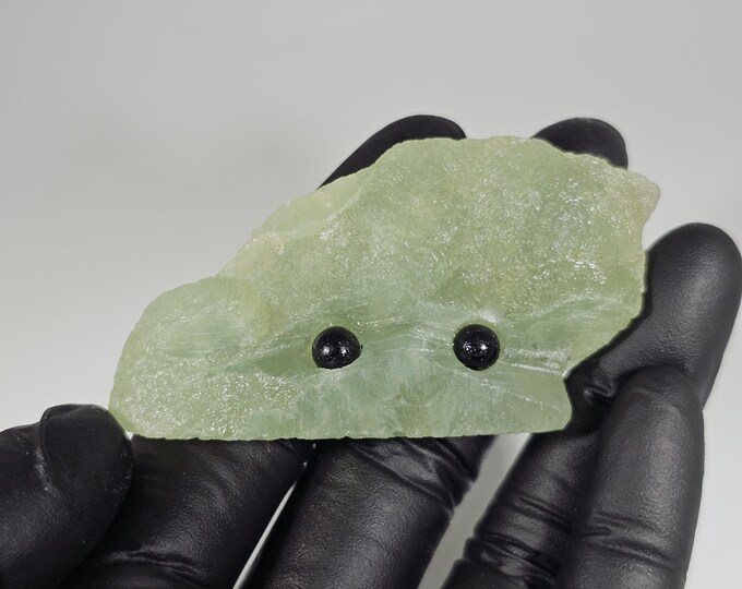 Prehnite Pet Rock Carving