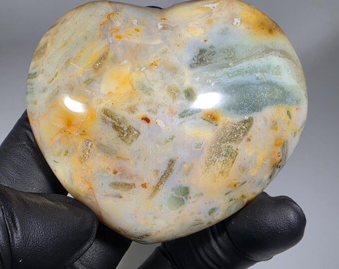 Ocean Jasper Heart Stone