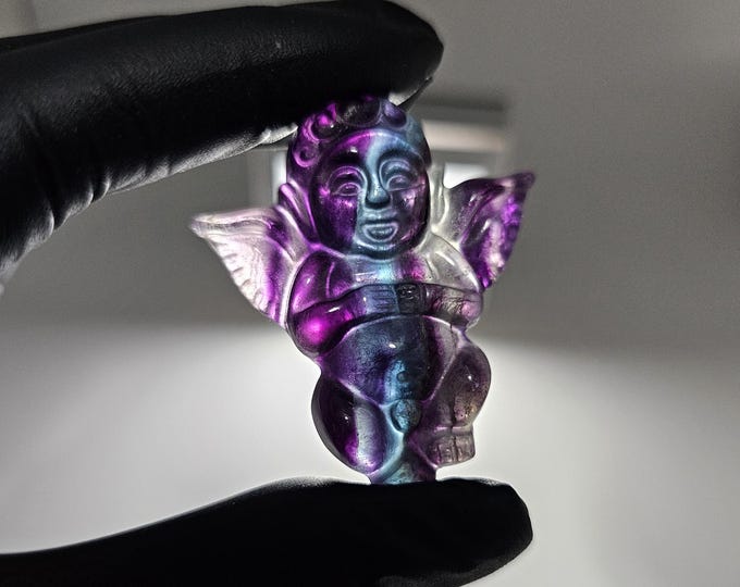 Fluorite Cherub Carving Angel *Imperfect