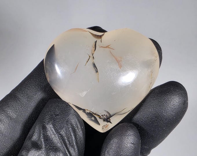Dendritic Agate Heart Stone