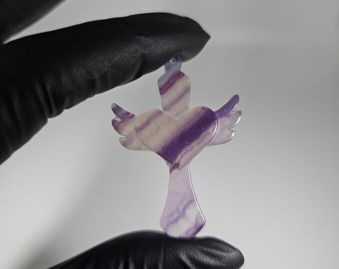 Fluorite Cross Carving