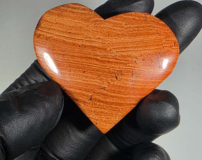 Red Jasper Heart Palm Stone