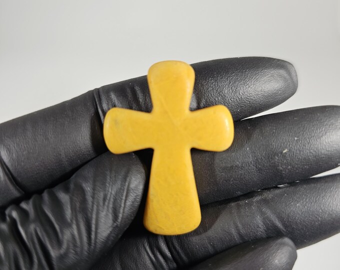 Yellow Jade Cross Carving
