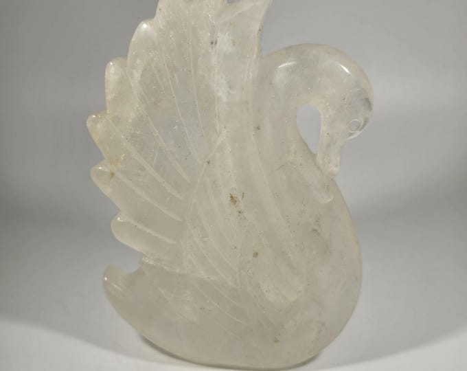 Clear Quartz Swan Carving