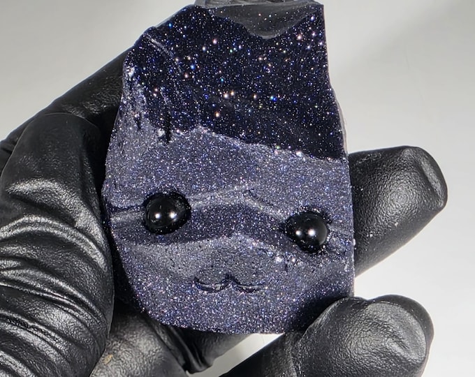 Blue Sandstone Pet Rock Carving