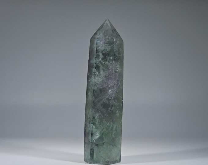 Green and Purple Fluorite Tower