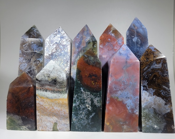 Your Choice Colorful Moss Agate Tower
