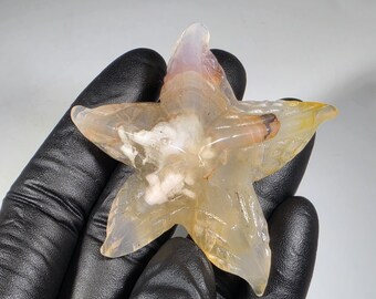 Flower Agate Starfish Carving
