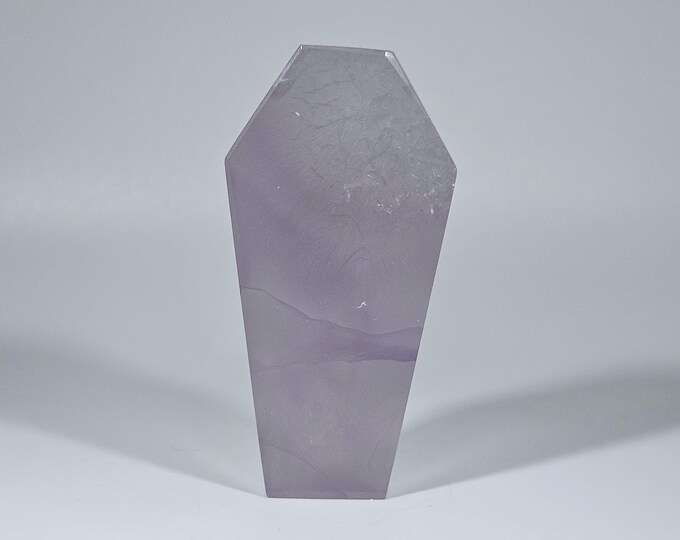 2.4" Purple Fluorite Tombstone Carving