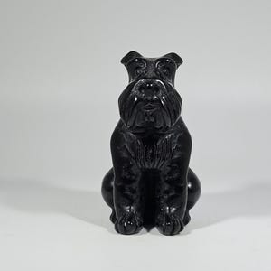 Obsidian Dog Carving