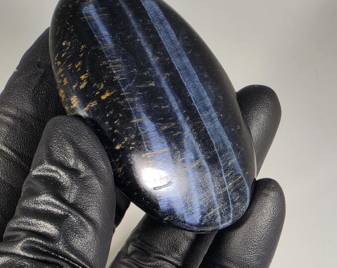 Blue Tigerseye Palm Stone