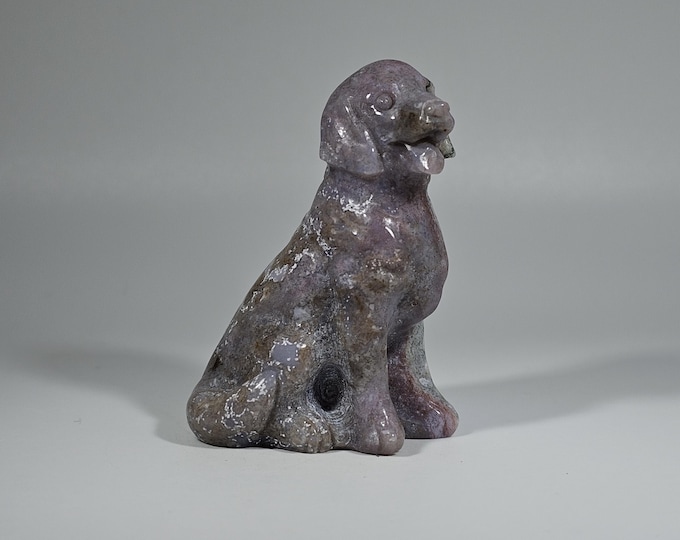 2.3" Ocean Jasper Dog Carving