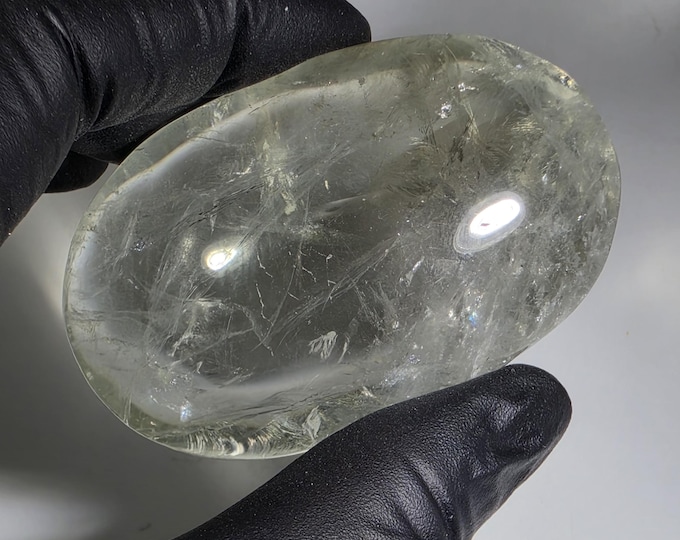 Prasiolite Palm Stone Green Amethyst