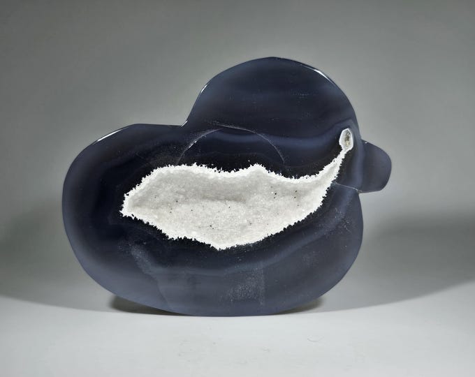 Druzy Agate Duck Carving