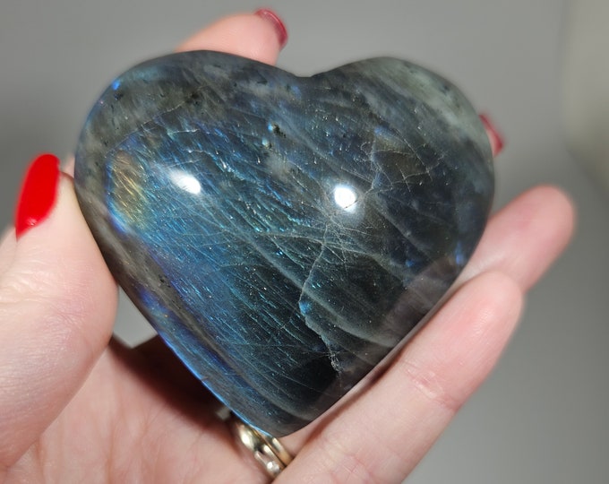 Labradorite Heart Carving