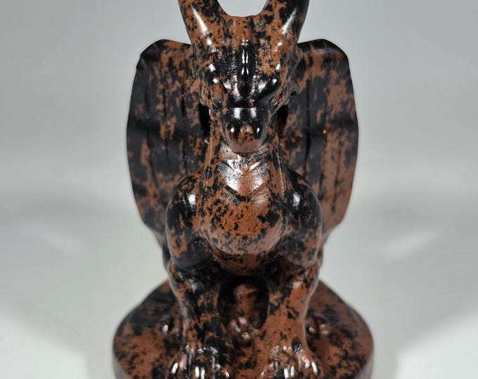 Mahogany Obsidian Dragon Carving