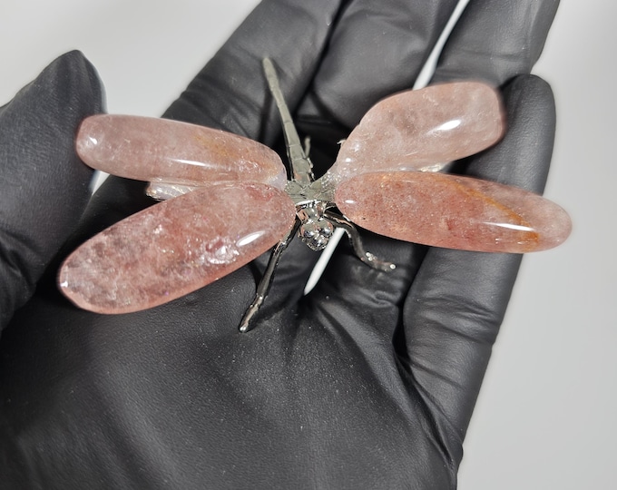 Strawberry Quartz Dragonfly