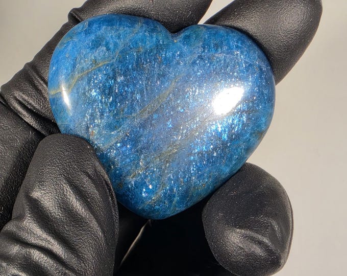 Blue Apatite Heart Stone