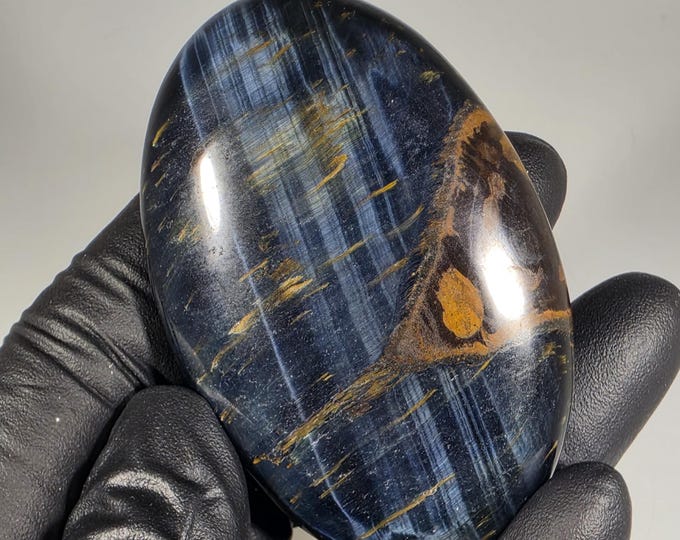 Blue Tigerseye Palm Stone