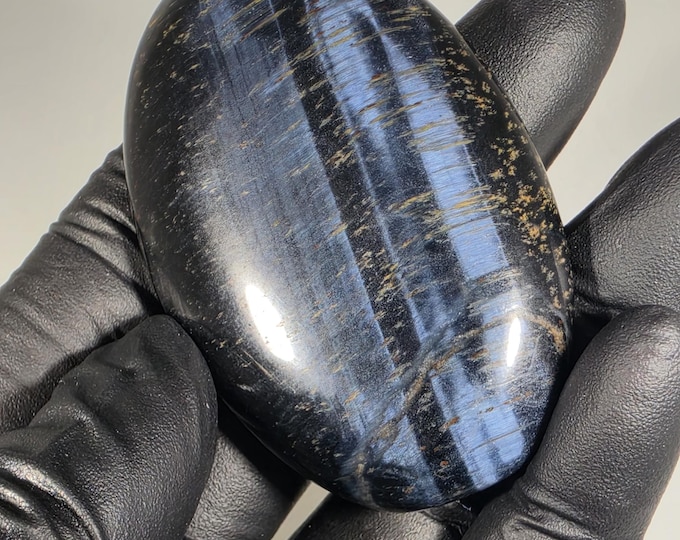 Blue Tigerseye Palm Stone