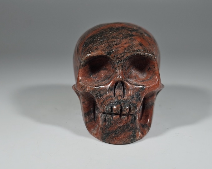 1.8" Red Larvikite Skull Carving
