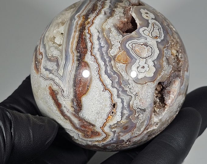 55mm Druzy Mexico Crazy Lace Agate Sphere