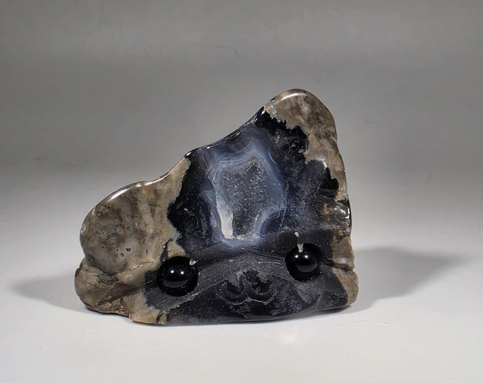 Volcano Agate Pet Rock Carving