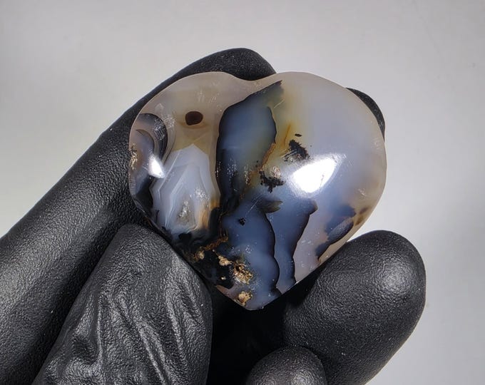 Dendritic Agate Heart Stone