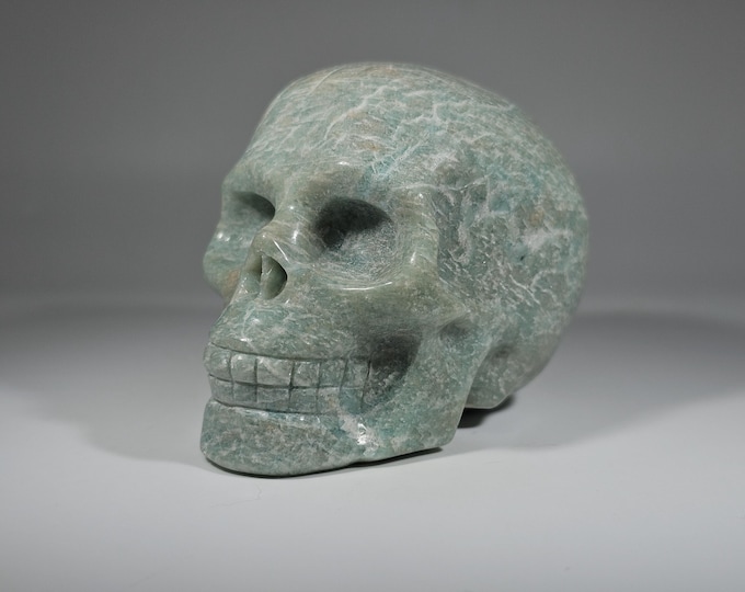 3" Amazonite Skull Carving *Imperfect