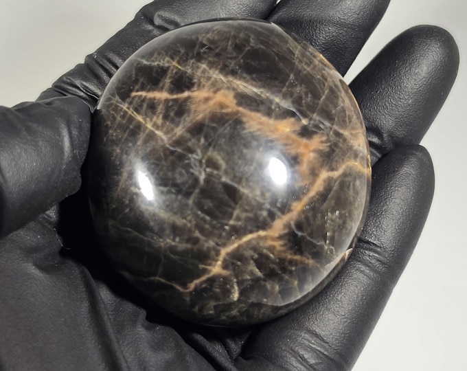 Black Moonstone Palm Stone