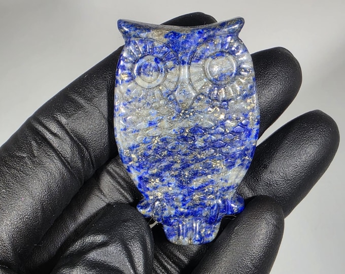 Lapis Lazuli Owl Carving