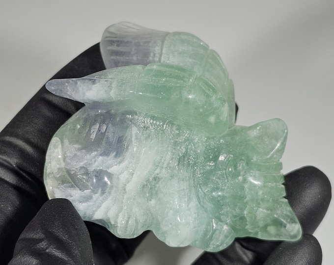 Fluorite Sleeping Angel Cat With Wings