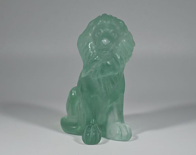 2.3" Green Fluorite Lion Carving