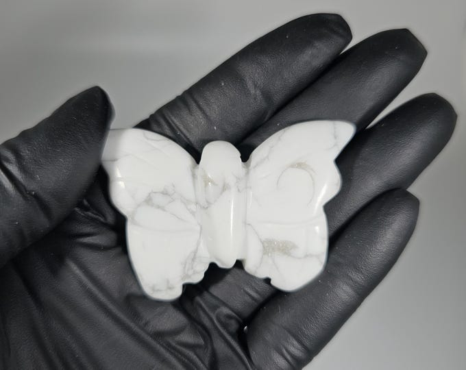 Howlite Butterfly Carving