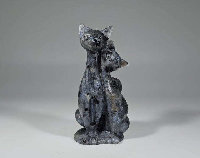 Larvikite Love Cats Carving