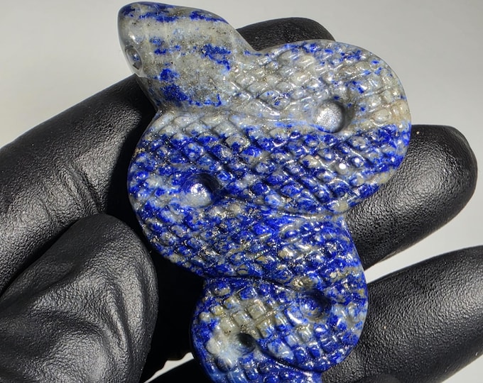 Lapis Lazuli Snake Carving